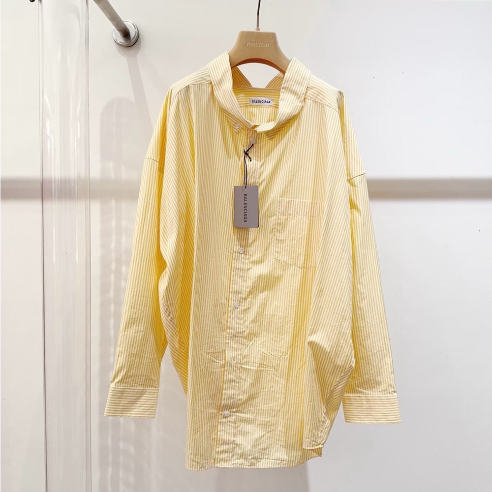 ❌sold❌Authentic Balenciaga Yellow Striped Shirt